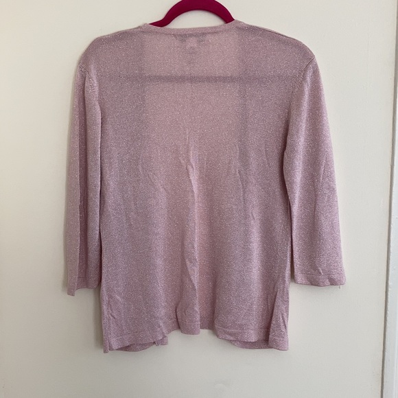 VTG Y2K Womens Cardigan Sz MD Pink Metallic Fairy Coquette Romantic Feminine - Picture 9 of 10